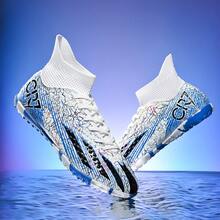 Zapatos de fútbol para hombres, Tacos de fútbol de caña alta, Zapatos de fútbol profesionales y transpirables para exteriores, Clavos para jóvenes y niños, Zapatos de fútbol unisex