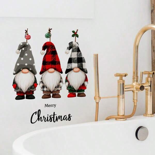 1 قطعة ملصق حائط ثلاثي التماثيل الأنيق لعيد الميلاد - تصميم مسطح ثنائي الأبعاد ، سهل التطبيق ، مصنوع من مادة PVC متينة ، قابل للإزالة ، نهاية مطفية ، مثالي لملصقات مفتاح الإضاءة ، ديكور عيد الميلاد الاحتفالي ، ديكور حائط احتفالي | تصميم كرتوني لأنيق | ملصق PVC متين ، ديكورات عيد الميلاد الأنيقة ، ورق حائط للحائط ، ملصق حائط للحائط ، لاصق جداري زخرفي ، ديكور حائط للمنزل