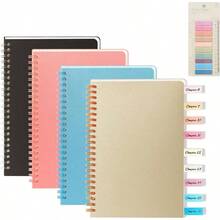 5 PCS Cuadernos de Espiral, Libreta de Notas con Pasta Dura de A5 PlStico con Pestaas de ndice, Libretas de Color de Tapa Dura con 320 Hojas de Raya, Cuaderno de Notas para Universidad, Oficina y Agenda Personal - Morandi - Ver 2