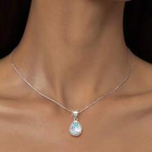 1 pezzo Collana con pendente a goccia in moonstone elegante in argento 925, minimalista e versatile, regalo per famiglia, amici, Natale, Ognissanti, San Valentino, compleanno