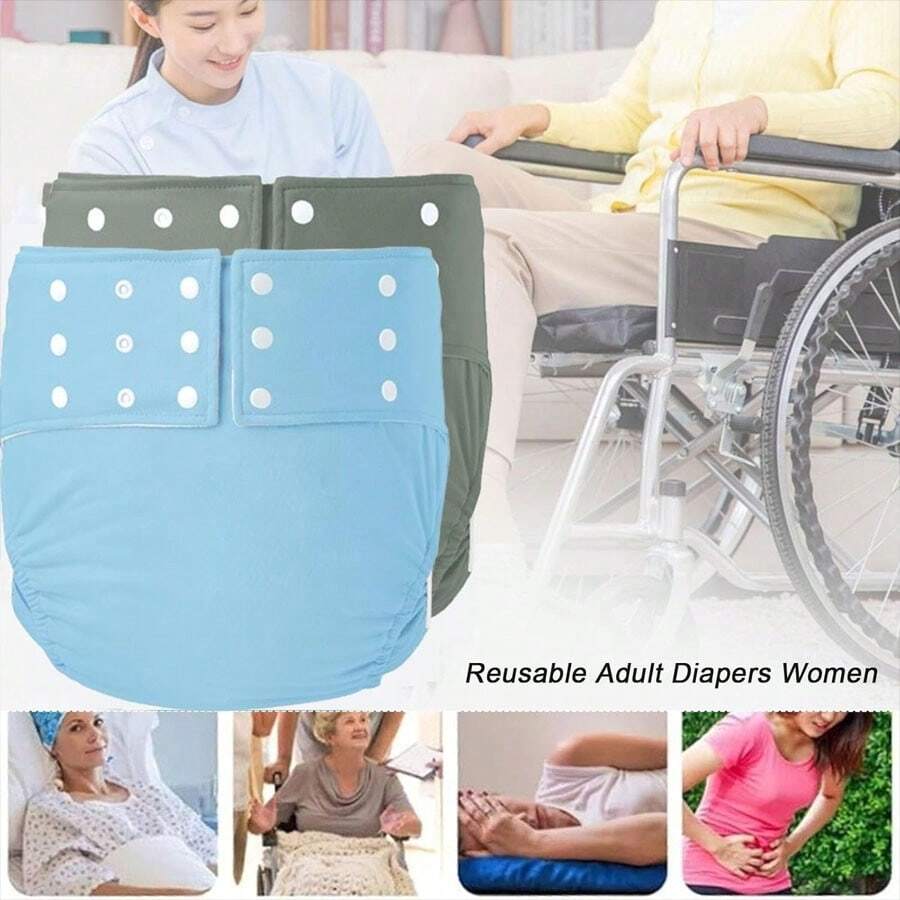 2pcs/Set Reusable Washable Adult Cloth Diaper Set (1 Cloth Diaper + 1 Diaper Pad), Adjustable Waist Design, Comfortable, Absorbent, Suitable For Elderly, Pregnant Women, Postpartum, Long-Distance Driving