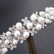 Faux Pearl Rhinestone Hairband Headband Party Favor Decorations Princess Tiara Wedding Birthday Cosplay Costumes Hair Accessories