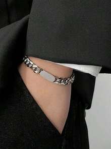 1 件极简主义链条手链，钛钢材质，链条，嘻哈风格，多功能男士珠宝，万圣节配饰，教师节街头风格配饰，牛仔服装配饰