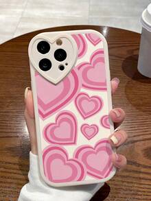 Valentines 1pc Heart-Shaped Leather TPU Protective Phone Case Compatible With  11, 13, 14, 15, 15 Pro, 15 Pro Max,  16, 16 Pro, 16 Plus, 16 Pro Max Waterproof Shockproof Anti-Fall Scratch Resistant - 1pc - View 3