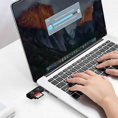 USB3.0 Micro SD Card Reader, 5Gbps 2-In-1 SD Card Reader To USB Adapter, Wansurs Memory Card Reader For SDXC, SDHC, MMC, RS-MMC, Micro SDXC, Micro SD, Micro SDHC And UHS-I Cards (1Pack Black)