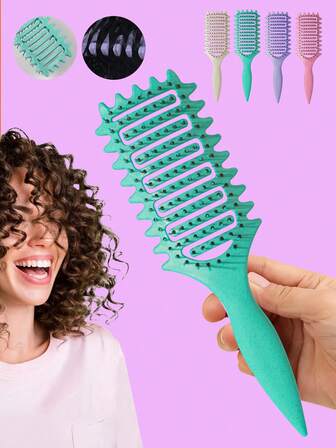 卷发梳，2025 通风发刷，用于顺发造型，卷发梳，适合湿发，塑造和定义女性卷发，减少拉扯，送给女性的礼物