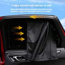 Suction Cup Curtain In The Car Window Sunshade Cover Cartoon Universal Side Window Sunshade UV - Black - View 9