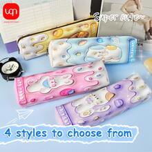 1 paquete Estuche de lápices simple y resistente a la suciedad con gran espacio de almacenamiento y diseño con solapa con cremallera para un fácil acceso, adecuado para la temporada de regreso a la escuela - Multicolor - Ver 2