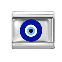 1pc Silvery Series Elegant Blue Eye Graphic Design, Luxurious Epoxy Resin Modular Necklace/Bracelet/Ring Jewelry Accessory, Suitable For Birthday, Anniversary Gifts (Single Piece, Unassembled)