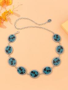 New Vintage Acrylic Alloy Printed Milk Texture Adjustable Waist Chain/Belt, Women Waist Decor