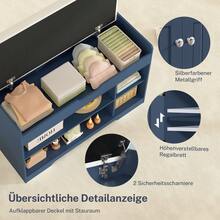 36,2-Zoll-Schuhbank mit anhebbarem Stauraum, Aufbewahrungsbank mit gepolstertem Sitzkissen, Eingangsbank mit 2 verstellbaren Regalen, für Eingangsbereich, Wohnzimmer, Schlafzimmer
