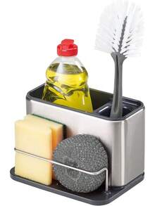 Soap Dish /Holder Joseph Joseph Surface Sink Caddy Stainless Steel Sponge Holder Organizer For Kitchen, Large, Grey - Xám - Xem 7