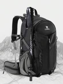 CAMEL CROWN 轻便旅行大容量户外徒步背包，女士轻便背包 - 黑色 - 查看 2