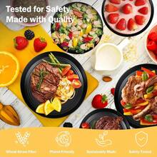 [Unbreakable Dinnerware Set] 16pcs Unbreakable Wheat Straw Dinnerware Set | Service For 4, Large Size Modern Dish Set-Plate/Dessert Plate/Bowl/Cup, Dishwasher, Lightweight Tableware, Perfect For Camping, Everyday Use & Gifts For Men - 黑色 - 查看 9