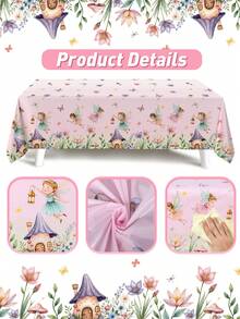 1 pièce Nappe de table de fête de jardin de fées enchantées, nappe de table jetable thème fée fleur en PVC, décoration de fête d'anniversaire, babyshower, mariage, décoration de table de fête à la maison, vacances, décorations de fée fleur, décoration de salle à manger de style ferme, décoration de cuisine