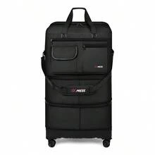 NEW YORK XPRESS 36" Collapsible Suitcases With Wheels,Expandable Foldable Luggage Bag With Hardshell Base Case,Large Capacity Rolling Travel Bag For Home Storage&Trip - 黑色 - 查看 9