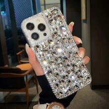 Modne, luksusowe, błyszczące, białe etui na telefon z diamentami, kompatybilne z Samsung Galaxy S25, S23, S24 Ultra, A55, A13, A14, A52, A53, A06, A16, A34 i 16, 12, 13, 14, 15, Plus, 17 Pro Max, odporne na wstrząsy, ochronne etui tylne