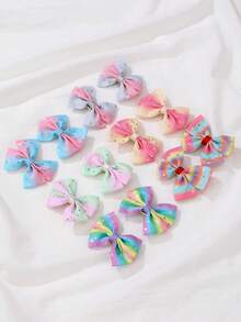 12 Presilhas de Cabelo Coloridas, Doces e Fofas com Patches de Estrela, Adequadas para Uso Diário e Casual, Adequadas para Todas as Estações, Elegantes e Versáteis.