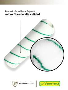Repuesto Rodillo Pintar Felpa 9x3/8 Profesional Acabado Liso Refaccion Para Pintar - Blanco - Ver 4
