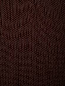 Men's Casual Slim Fit Solid Color Ribbed Vintage Versatile Commuting Polo Collar Zip-Up Long Sleeve Knit Sweater, Autumn/Winter - Coffee Brown - View 5