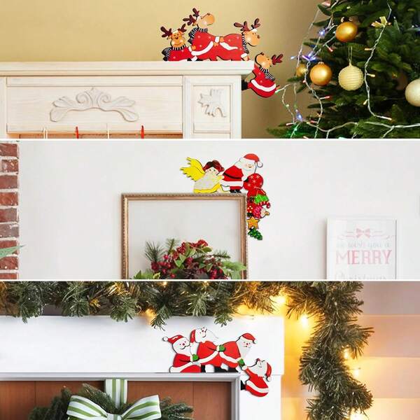 1pc Christmas Decoration, Christmas Ornament, Christmas Reindeer, Santa Claus, Angel With Elder, Holiday Costume, Christmas Holiday, Gift Home Decor Christmas Decorations Room Decor Winter