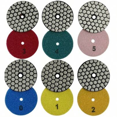 Disco de pulido de diamante seco para pulir piedra, mármol y azulejos, herramienta para amoladora angular, cabezal de pulido, disco de pulido