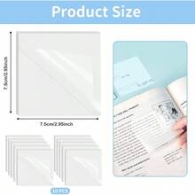Notas Adhesivas Transparentes, 500 Hojas. 5x. 5cm Transparent Sticky Notes, Notas Adhesivas Transparentes Notas adhesivas removibles Translcidas Lmpermeables para La Oficina, La Escuela y El Hogar - Blanco - Ver 3