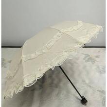 Sombrilla de encaje clsico gtico paraguas proteccin bruja cosplay sesin de fotos accesorios decoracin de, Negro2, Mediano, Clsico - Blanco sucio - Ver 9