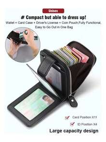 Tarjetero Tipo Cartera, Moderno Y Sencillo, Multiusos, Para - Marrón - Ver 3