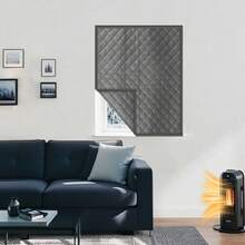 1 件冬季隔热窗帘，防风防寒，易于剥离和粘贴安装，可伸缩设计，适用于客厅、卧室、厨房、地下室窗户 - 深灰色 - 查看 8