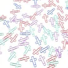 25pcs Cute Macaron Paper Clips, Kawaii Cross Shape Clip For Office School Supplies, Aesthetic Pastel Colored Document Clips For Journaling, Planner, Notebook, Bulletin Board