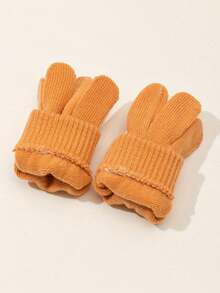 4-8岁儿童分指针织手套，冬季保暖纯色可爱全指针织手套 - 兒童手套 - 查看 6