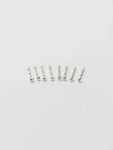 2pcs 925 Sterling Silver Ear Sticks, Women's Gold Stud Earrings Sleep Without Taking Them Off, Hypoallergenic Earrings Set - Smooth Ear Sticks - View 17