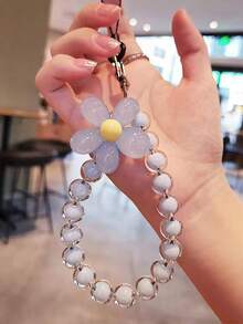 Pink Mobile Phone Lanyard, Korean Pearl Flower Decoration, Key Chain Key Chain Bag Pendant Bag Pendant Bag Ornaments Chain Bag Hanging Ornaments, Suitable For Mobile Phones, Bags, Key Chains, Etc. Suitable For Girls, Women, College Students, New Employees, White-Collar Women Gift Accessories Decoration. Car Pendants, Women'S Key Chains, Key Pendants,