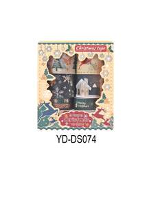 8 Rolls/Box, Christmas Pattern Washi Tape, Retro Style Student Diary DIY Decoration Materials Tape Set, Junk Journal Scrapbook Decoration Supplies, Creative Masking Tape - Multicolor - View 14