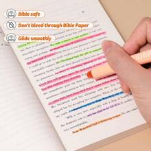 Bible Highlighters, 12 Pack Assorted Colors Gel Highlighters Pens Set, Wax Bible Markers Study Journaling School Book Supplies