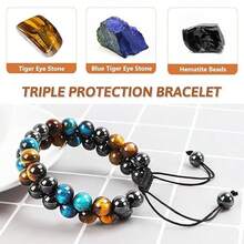 1/3 سوار ماكرامي من الأحجار الكريمة والخرز الطبيعي ذو طبقتين لشفاء الطاقة الكريستالية للشاكرا، أحجار اليوغا والتأمل للاسترخاء والتخفيف من القلق، مناسب للرجال والنساء