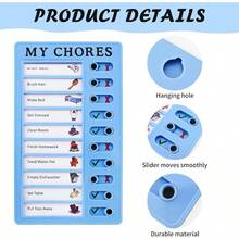 Tablero de Lista de Verificacin, Tabla de tareas para nios, Tabla de Tareas en Blanco, Tabla de Rutina Diaria Magntica de Borrado En, Tabla de Tareas con Cartulina Desmontable Azul - Azul - Ver 4