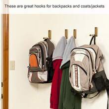 ¡Recomendado4 Piezas Oro Plegable Ganchos de Pared, Alta Resistencia para Colgar Abrigos, Toallas, Mochilas, Bolsas de Oro Cepillado, Ganchos de Toalla en el Baño, Armario, Entrada, Piscina y Cocina¡Top de Temporada - 1 - Ver 2