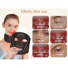 GCCSJ Red Light Therapy Mask For Face & Neck - 309 LED Beads Professional Phototherapy Device With Dual-Zone Control, Ergonomic Design For Even Coverage, At-Home Anti-Aging Skincare Tool For Women & Men (Black) - màu đen - Xem 9