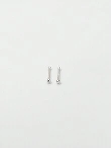 2pcs 925 Sterling Silver Ear Sticks, Women's Gold Stud Earrings Sleep Without Taking Them Off, Hypoallergenic Earrings Set - Smooth Ear Sticks - View 11