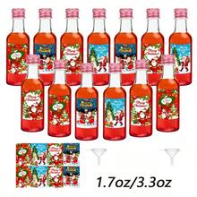 47 Stück/5 Stück leere Weinflaschen zu Weihnachten. Getränkespender Flaschen. Plastik, wiederverwendbare Flaschen mit Etiketten und Kappen. Sie können als Chili-Sauce oder Getränkeflaschen verwendet werden. Kompakt und tragbar, geeignet für Outdoor-Abendessen, Weihnachtsfeiern und andere Feiertage.
