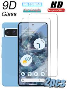 Bộ 2 miếng dán màn hình bằng kính cường lực, độ cứng 9H, siêu trong, dễ lắp đặt, tương thích với mọi loại ốp lưng bảo vệ, chống vân tay, chống trầy xước, chống thấm nước, chống sốc. Tương thích với dòng Pixel 3/Pixel 4/Pixel 5/Pixel 6/Pixel 7/Pixel 8/Pixel 9 - Trong sáng - Xem 1