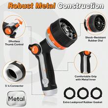 Garden Hose Nozzle Sprayer, Heavy Duty Metal Spray Nozzle With 10 Spray Patterns, High Pressure Hand Sprayer With Thumb Control On Off Watering Plants, Lawns, Car Pet Washing - Black - View 4