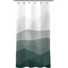Popular Ombre Blue Fabric Contemporary Shower Curtains For Bathroom Dcor - 墨綠色 - 查看 1
