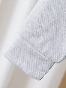 3pcs/Set Girls' Casual Minimalist Daily Comfortable Versatile Gray Shirt And Gray Pants Set, Spring/Autumn - Grey - View 7