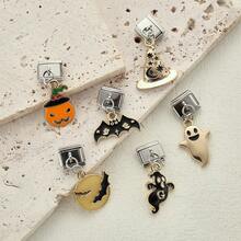 1 bộ linh kiện vòng tay bằng thép không gỉ chủ đề Halloween, thiết kế ma và bí ngô ngộ nghĩnh, phụ kiện tự làm trang sức cho vòng tay và dây chuyền, kiểu dáng tự do. - Halloween 1 - Xem 2