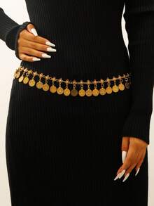 1 chiếc dây thắt lưng nữ, dây thắt lưng cô dâu, vòng tròn hình học phong cách Bohemian sáng bóng thanh lịch, họa tiết rỗng, ghép hình trái tim, dây thắt lưng tròn dập nổi, phù hợp cho váy, đầm, đám cưới, tiệc tùng, kỳ nghỉ, lễ hội, mùa thu/mọi mùa, Giáng sinh, năm mới, quà tặng. - Vàng - Xem 25