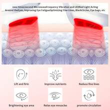 GCCSJ Eye Massager,Microcurrent Red Light Therapy Eyelift Device - Under Eye Massager Glasses With LEDred Light, Anti-Aging Eye Beauty Tool For Reducing Dark Circles, Puffiness & Wrinkles, Eye Strain Reliever For Daily Use At Home/Office, Portable Eyelift Massager For Women (White/)