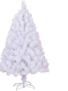 A White Bare Christmas Tree, High-Density Artificial Pine Tree With Base, Easy To Assemble, Holiday Decoration, Not Lit, Artificial Half Christmas Tree, Create A Festive Atmosphere, Space-Saving Design, Can Be Used Indoors And Outdoors, Christmas Decoration, Suitable For Home, Office - White - View 10